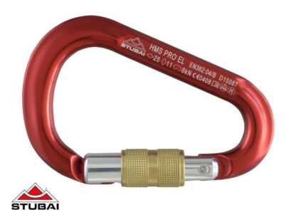 Stubai HMS PRO EASYLOCK screw gate carabiner, Red