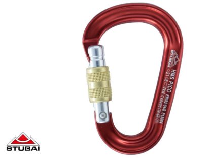 Stubai HMS PICO EASYLOCK screw gate carabiner, Red