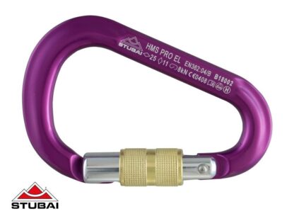 Stubai HMS PRO EASYLOCK screw gate carabiner, Violet